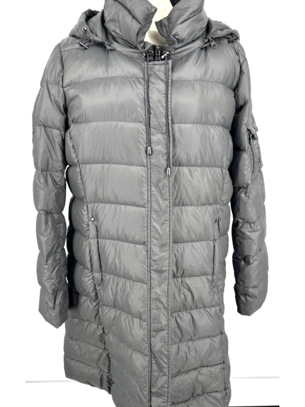 Lauren Ralph Lauren Coat Womens Sz XL Gray Down Puffer Parka Long Hooded Vented